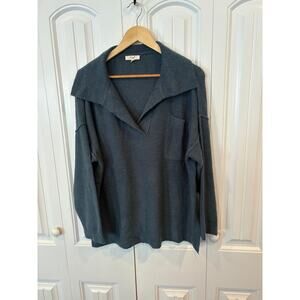 Easel Blue/Gray Sweater Top Size Small